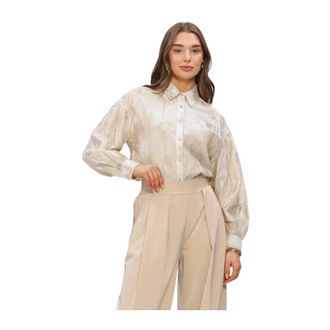 Nukus Nukus, Dames, Blouses & Shirts, Beige, Maat: L Viscose