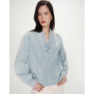 Grace & Mila Denim blouse met V-hals VALORY