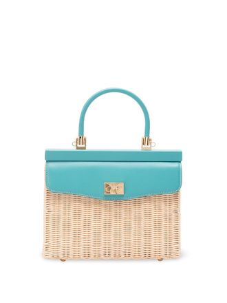 Rodo Wicker And Leather Medium Handbag