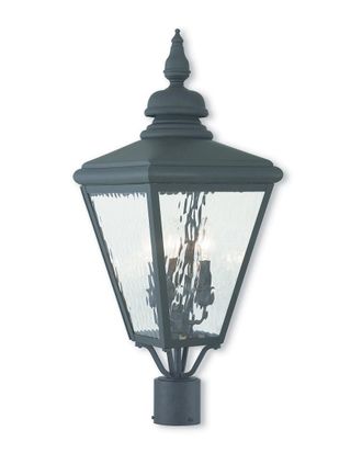 Livex Lighting Livex Cambridge 3-Light Black Post-Top Lantern
