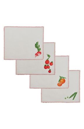 Misette Set of 4 Assorted Embroidered Placemats at Nordstrom