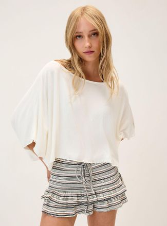 Twik Womens Fine jersey boat-neck poncho