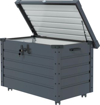 OUTSUNNY Baule Da Giardino Da 295l Con Serratura E 2 Maniglie In Acciaio Grigio