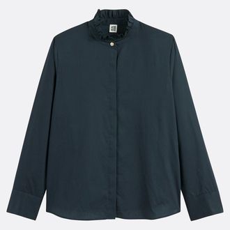 La Redoute Collections Hemd met Victoriaanse kraag, lange mouwen