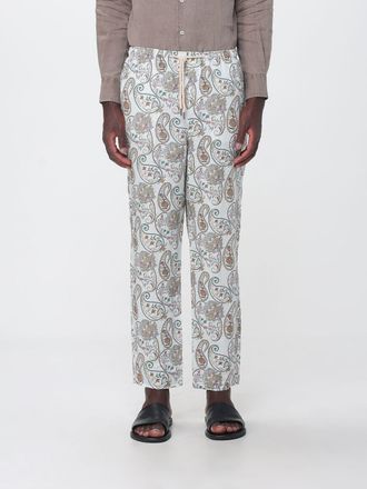 Peninsula Pantaloni in lino a gamba dritta con fantasia etnica e coulisse
