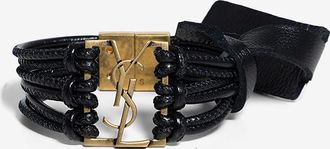 Saint Laurent Mehrstr&auml;ngiges Lederarmband Babylone
