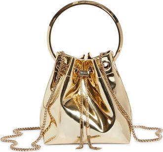 Jimmy Choo London Bon Bon Mirror Fabric Top Handle Bag in Gold at Nordstrom