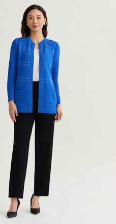 Misook Ottoman Stitch Knit Jacket in Aegean Blue at Nordstrom, Size Xx-Large