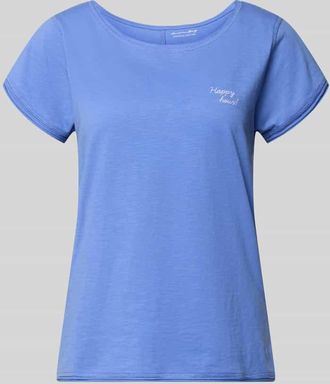 Christian Berg T-Shirt mit Stitching und Rundhalsausschnitt in Blau, Gr&ouml;&szlig;e XXL