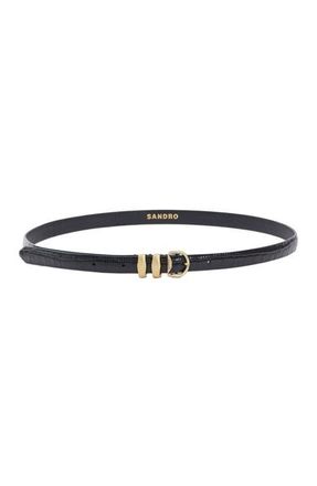 Sandro Croc-effect leather belt in Black at Nordstrom, Size Medium