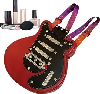 Generic Shoulder Bag, Guitar Shape Shoulder Bag, Backpack, Shoulder Bag, Large Shoulder Bag with Zip, Versatile Handbag for Women, Girls, Mobile Phone Noteboo