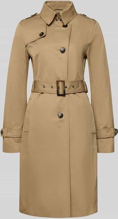 Jake*s Casual Trenchcoat mit Stoffg&uuml;rtel in Sand, Gr&ouml;&szlig;e 34