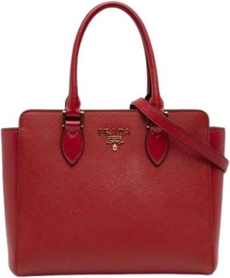 Prada Pre-owned Vintage Satchel - Dames - Vintage Handtas - Rood - ONE Size - Leer - Vintage