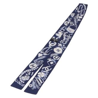 Chanel Pre-owned Scarves, female, Blue, Size: ONE SIZE Pre-owned Silk Scarf