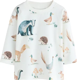 Next Kids Watercolor Animal Print T-Shirt in Multi at Nordstrom, Size 3-4T