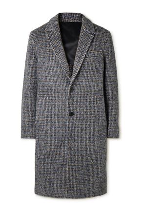 Mr P. Checked Brushed Wool-Blend Overcoat