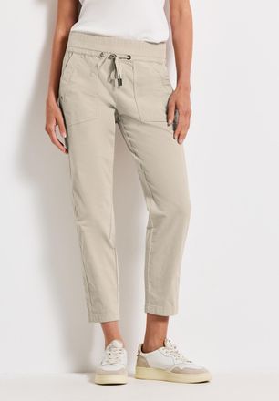 Street One Cordhose STREET ONE Style Bonny, Damen, Gr. 42, L&auml;nge 28, malted beige, Web, Obermaterial: 98% Baumwolle, 2% Elasthan, unifarben, loose fit kn&ouml;chelfre