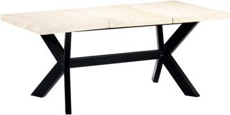 vidaXL Dining Table White 180x90x75 cm Solid Mango Wood Vidaxl