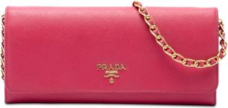 Prada Pre-owned Prada Saffiano Wallet On Chain Ladies 8QR0HLS89P7V9K6T