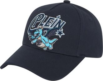 Philipp Plein Dragon Baseballpet - unisex - Accessoires - Blauw - Maat: ONE Size Katoen