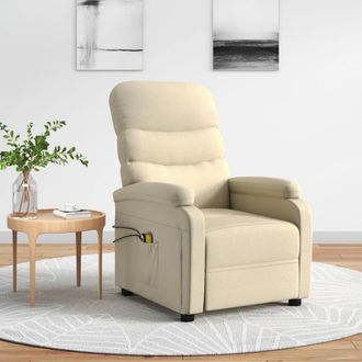 vidaXL Sill&oacute;n De Masaje El&eacute;ctrico Tela Color Crema Vidaxl