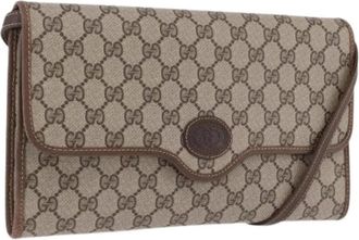 Gucci Pre-owned Vintage GG Canvas Schoudertas - Dames - Vintage Schoudertas - Bruin - ONE Size - Leer - Vintage