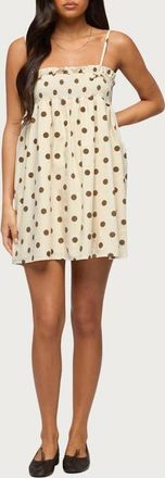 Edikted Polka Dot Minidress in Cream at Nordstrom, Size X-Large