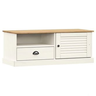 vidaXL Vidaxl - Mueble Para Tv Vigo Madera Maciza De Pino Blanco 106x40x40 Cm