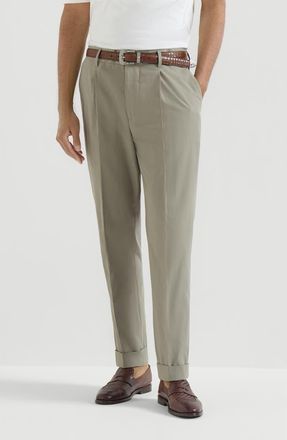Brunello Cucinelli Trousers with pleats in Khaki at Nordstrom, Size 48 It