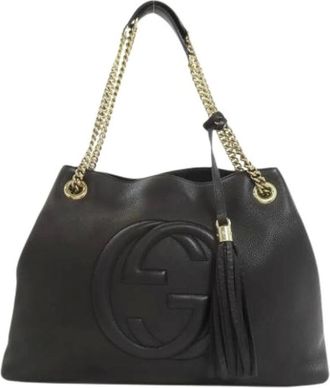 Gucci Pre-owned Tote Bags, female, Black, Size: ONE SIZE Pre-owned Vintage Tote Bag