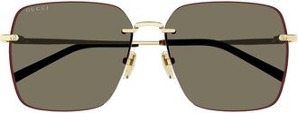 Gucci GG1955SA002 Square Full Rim Sunglasses - Gold