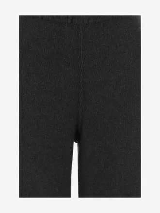 Bruno Manetti Womens Wool And Cashmere Knit Pants Black Virgin Trousers