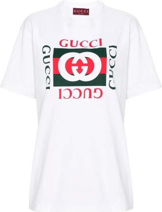 Gucci T-Shirts, female, White, Size: S Ancora G Loved Cotton Jersey