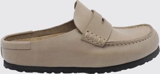 Birkenstock Mules Naples in pelle oliata con punta tonda e vaschetta in rilievo