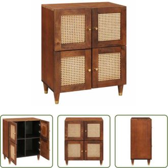 vidaXL vidaXL Credenza in legno massello - Credenza Marrone 60 x 33,5 x 75 cm Legno di mango massello