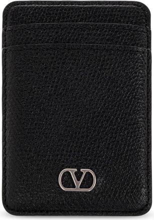 Valentino Garavani Mag Safe Kaarthouder Hoesje - Heren - Portefeuilles - Zwart - ONE Size - Leer - Accessoires