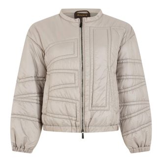 Moorer Tallula Korte Gewatteerde Jas - Dames - Jassen - Beige - Maat: XS Poliester