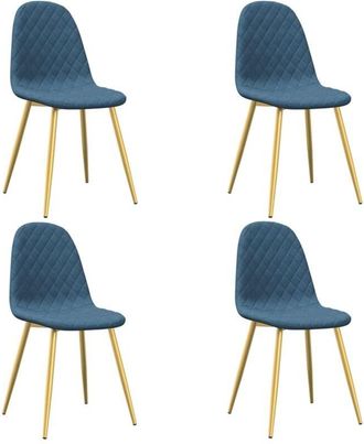 vidaXL Sillas de comedor 4 unidades terciopelo azul Vidaxl
