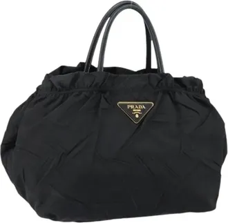 Prada Pre-owned Handbags, female, Black, Size: ONE SIZE Pre-owned Nylon Handbag