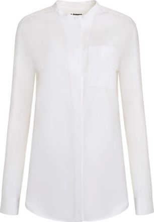 Jil Sander Tuesday Long Sleeve Shirt - Dames - Overhemden - Wit - S - Katoen - Overhemden