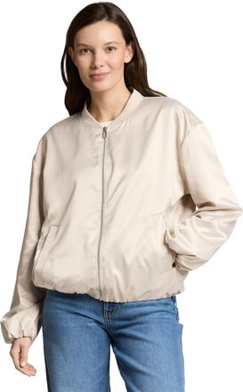 Tom Tailor Blouson TOM TAILOR, Damen, Gr. L, sand stone beige, Web, Obermaterial: 96% Polyester, 4% Elasthan. Futter: 100% Polyester, unifarben, regular fit norm