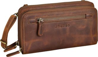 STILORD Fara Vintage Mobile Phone Bag with Purse to Shoulder Ladies Leather Shoulder Bag Small Real Leather Purse Retro Wallet Ladies, Colour:middle brown