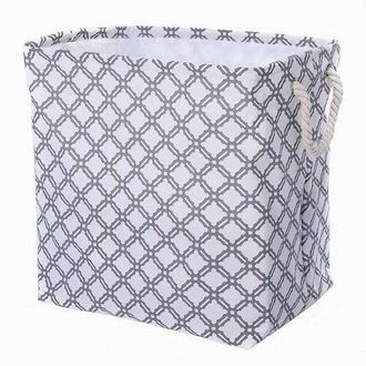 Trade Shop Trade Shop - Cesto Contenitore Portabiancheria Bucato Manici Tessuto Grigio 47x33x42.5cm 79210