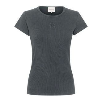 MY ESSENTIAL WARDROBE Tops, Dames, Grijs, S, Katoen, Zwart Was Tee Top Korte Mouw