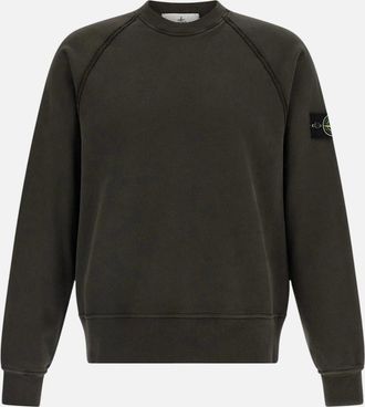 Stone Island Mens Stone Island Brushed Organic Lead Grey Sweatshirt - Size: 38