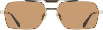 Ferragamo 61mm Navigator Sunglasses in Gold/brown at Nordstrom