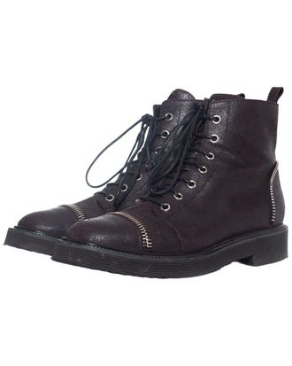 Giuseppe Zanotti Womens Leather Zipper Lace-Up Biker Boot (Authentic Pre- Loved)