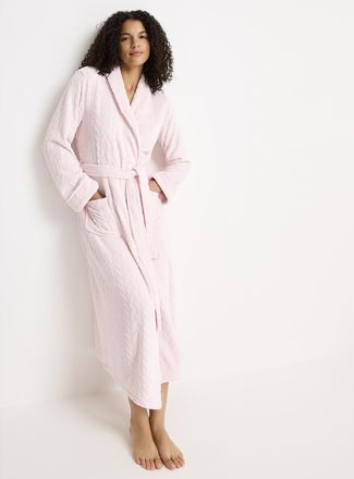 Lauren Ralph Lauren Womens Subtle pattern long polar fleece robe