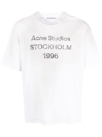 Acne Studios T-shirt met logoprint - Beige