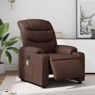 vidaXL Vidaxl - Sill&oacute;n De Masaje Reclinable El&eacute;ctrico Cuero Sint&eacute;tico Marr&oacute;n